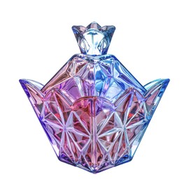 SOCOSY Royal - Tarro de cristal transparente con forma de corona morada en relieve con tapa, para caramelos, caramelos, bufé, joyero, comida, 7 onzas