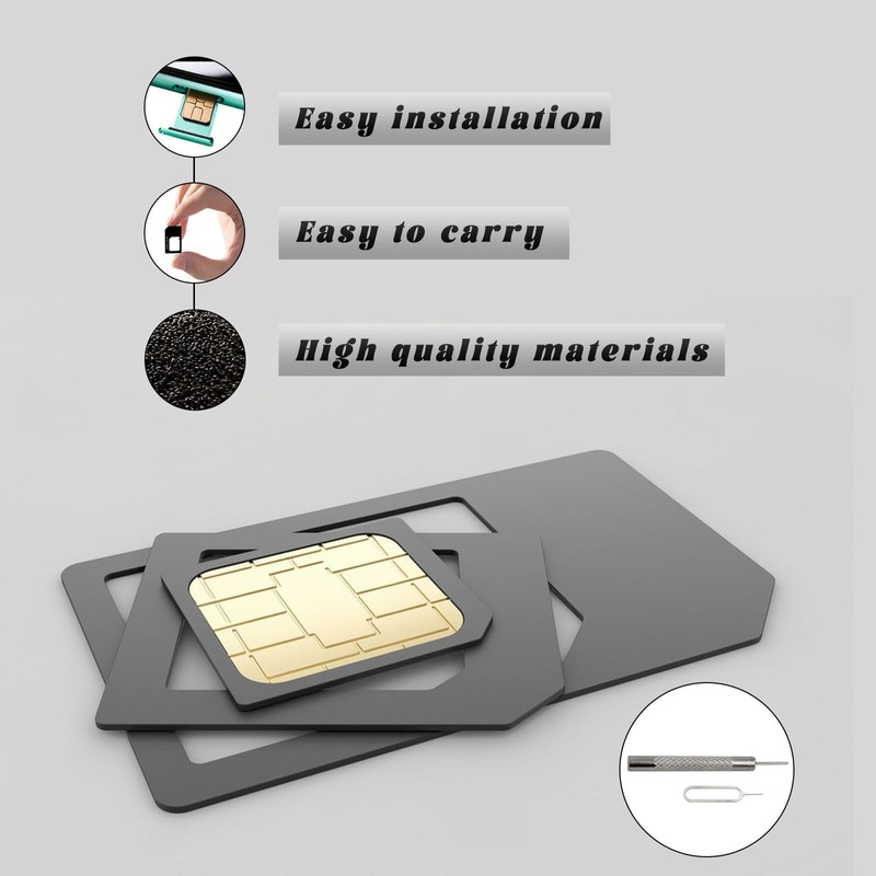 16 Pcs 4 in 1 SIM Card Adapter with Removal