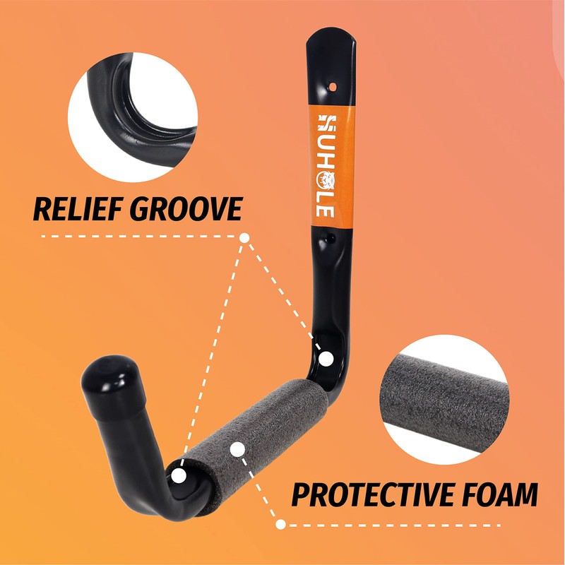 HUHOLE 4 Pack Garage Storage Hooks Heavy Duty – 9.8"