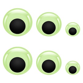 6 Pcs Glow in The Dark Googly Eyes, Self Adhesive Luminous Wiggle Eyes Large Googly Eye Stickers in 2", 3", 4" for Scrapbooking DIY Decoration