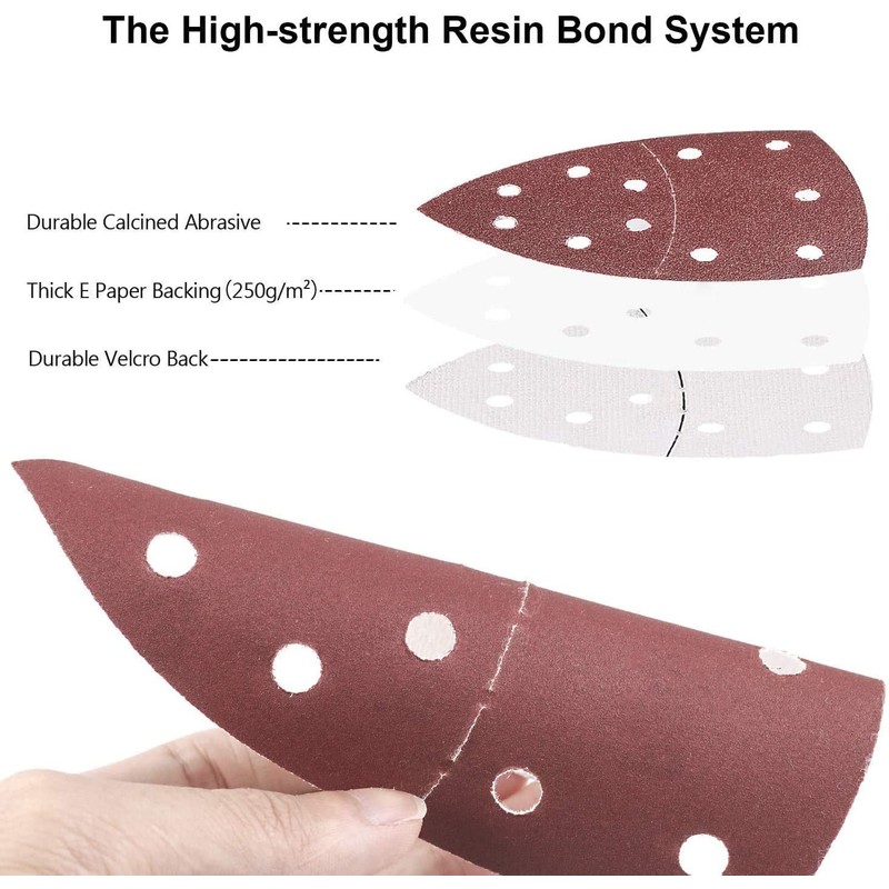 Delta Sandpaper Triangular Sander, Pack of 72 Sandpaper Velcro 105