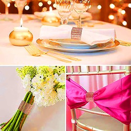 Napkin Rings, Rose Gold Rhinestone Napkin Rings Buckles for Table Decorations, Wedding, Dinner,Party, DIY Decoration,Set of 50