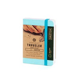Pentalic 3" x 4" Pocket Sketchbook Traveler Journal, 160 Pages, Turquoise