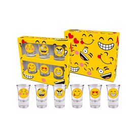 BG-TECH Emoji Shot Glasses 6 Pack Heart Shaped Red 35ml Shot Cups Party Birthday Gift