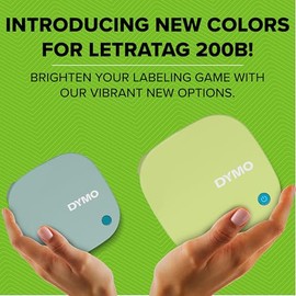 DYMO LetraTag 200B Etiquetadora Bluetooth, Impresora de Etiquetas Compacta, se Conecta a través de Tecnología Inalámbrica Bluetooth a iOS y Android, I