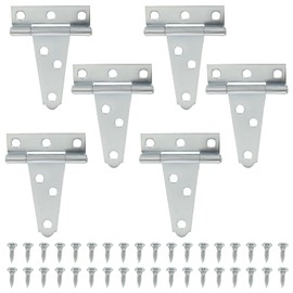Murtenze 6Pack 2 Inch Silver T-Strap Shed Hinge,Barn Door Hinges Heavy Duty Gate Strap Hinge T Hinges for Barn Door, Shed or Wooden Fences