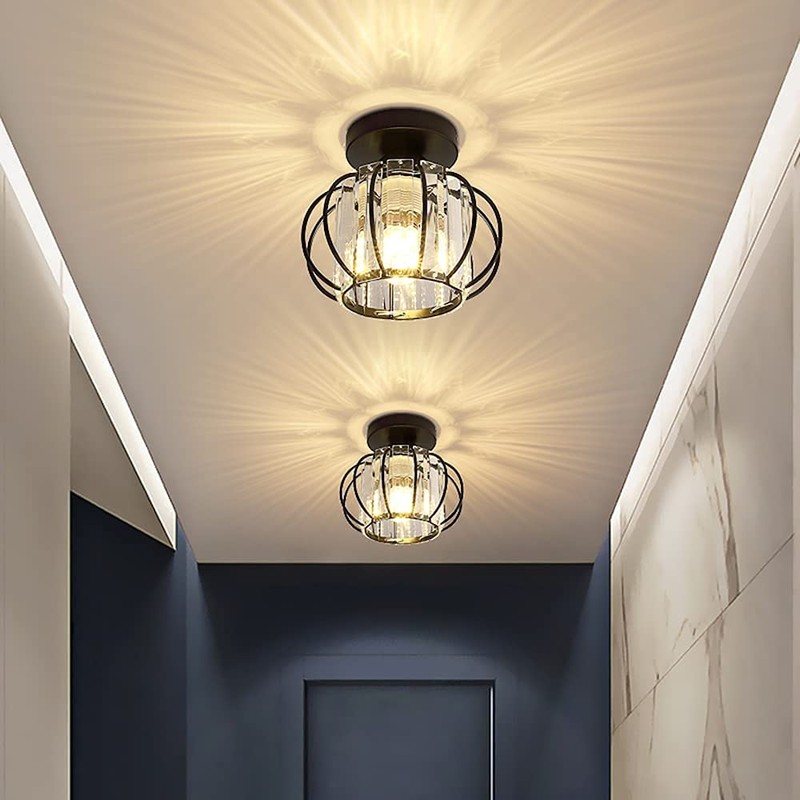 FRIXCHUR Black Modern Semi Flush Mount Ceiling Light Fixture Ceiling