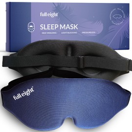 Light Blocking Sleep Mask - Pressureless, Memory Foam - Cotton Cooling Liner - Adjustable Strap Night Shade - Deep Sleep, Relax, Travel Essential - One Size Fits All