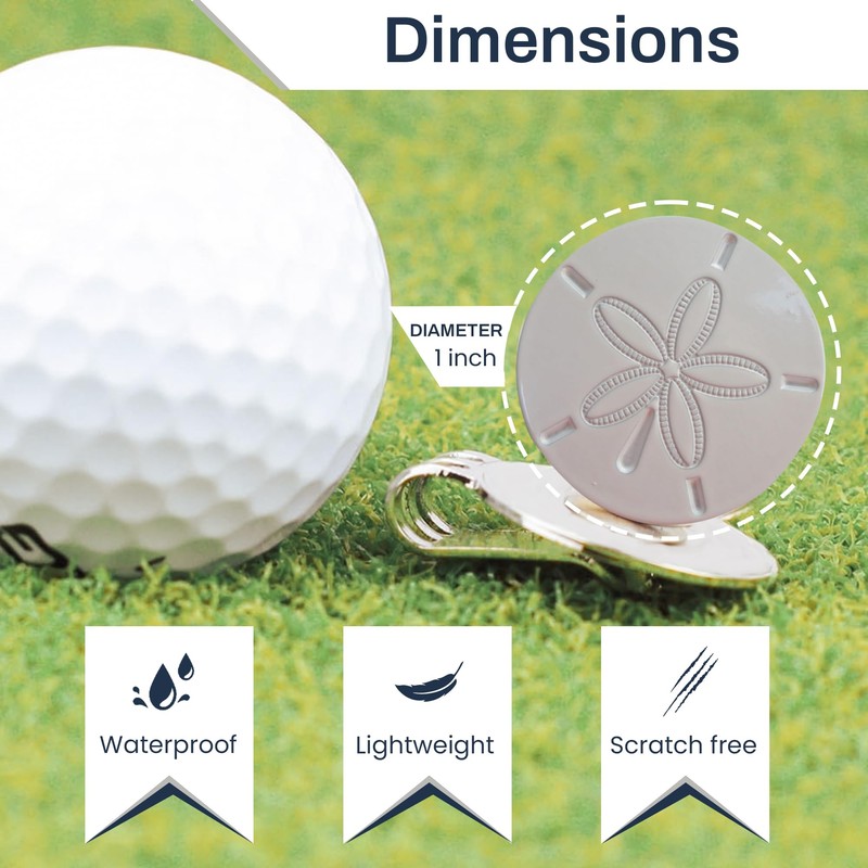 FunMarkers Sand Dollar Golf Ball Marker - Novelty Ball Marker
