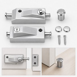 Spring Floor Door Latch Lock for Revolving Doors - Stainless Steel Surface-Mounted Bolt for Home, Shop & Office