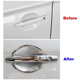 Dakitita Chrome Exterior Door Handle Cover Trim and Door Bowl Cap for Mitsubishi Outlander 2007-2020 Lancer 2008-2017 RVR ASX Outlander Sport 2011-2021 Accessories Decor (No Smart Key Holes)