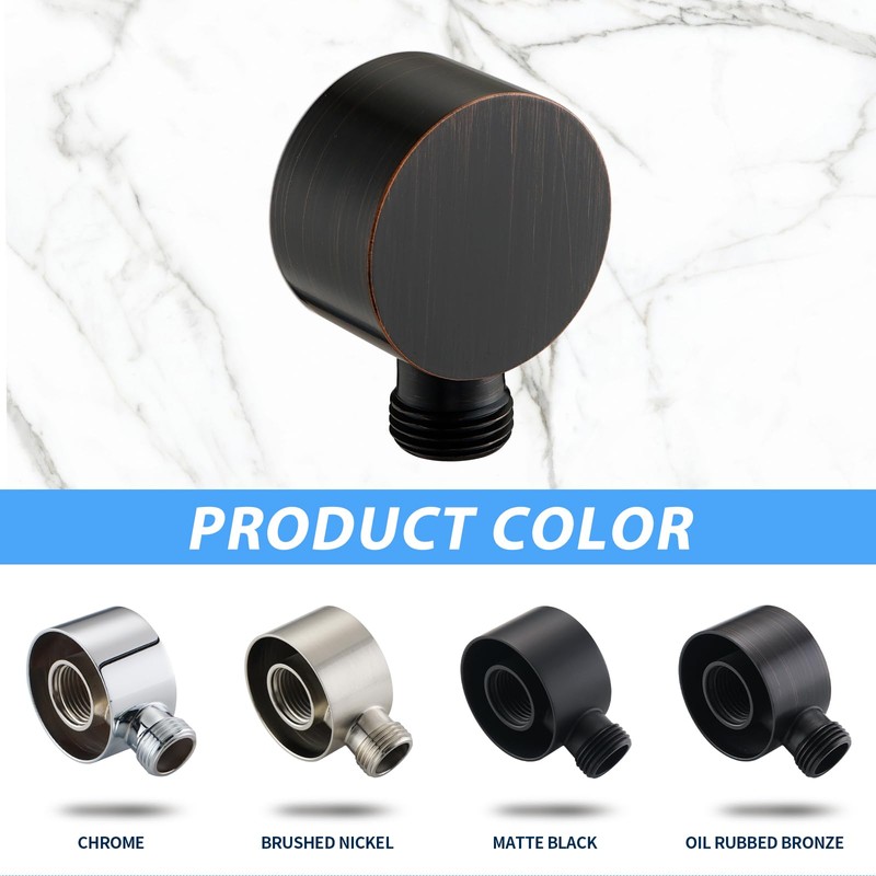 UCLIMAA Wall Supply Elbow for Handshower, Brass Round Wall Mount