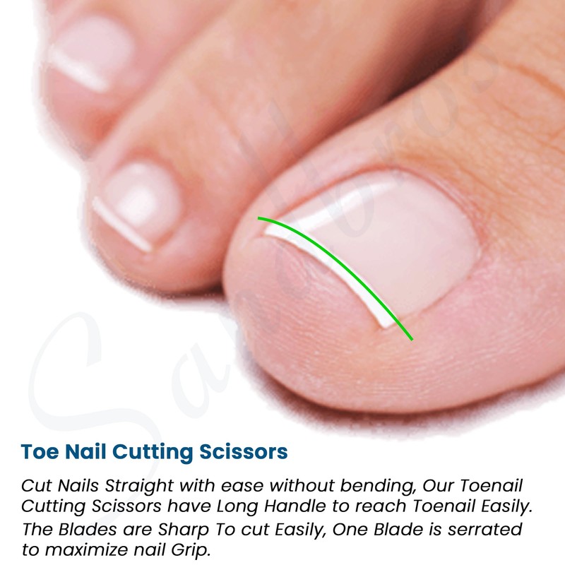 SANDBROS®Extra Long Toe Nail Scissors Clippers Cutters Back Pain Chiropody