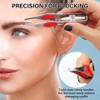 Professional tweezers with steel LED light for eyebrow and hair