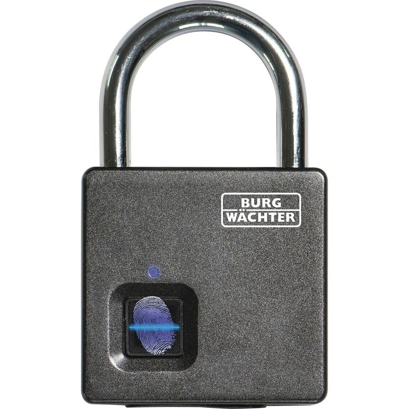 BURG-WÄCHTER Padlock Fingerprint Padlock Outdoor & Interior 7mm Shackle Thickness