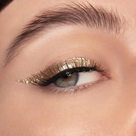 Delineador Líquido De Ojos Glitter Liner Beauty Creations Color 24K Efecto Metálico