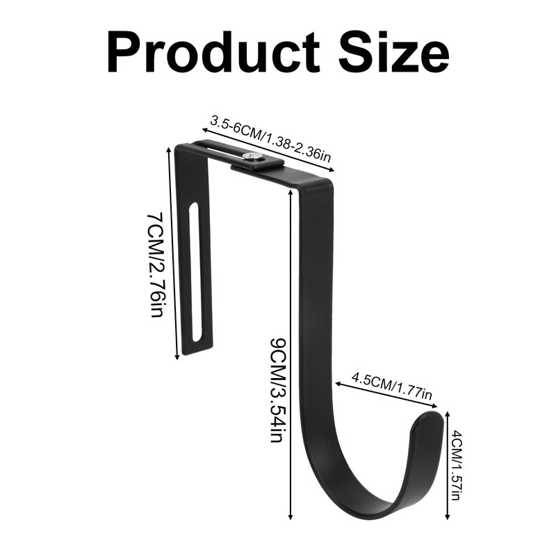 2pcs Over Door Hook, Adjustable Cubicle Hooks Durable Iron Compartment