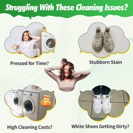 GLOWPOINT White Shoe Cleaner Foam – 6.76 oz Sneaker Cleaning Kit with Brush & Towel – Foam Shoe Cleaner for White Sneakers, PU Leather, Mesh & Fabric