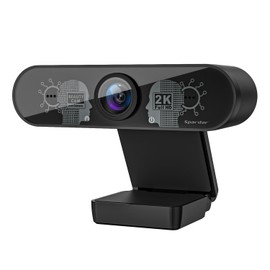 Spardar Webcam con Micrófono, Cámara Web 2K HD 1080P para Ordenador, Plug＆Play, Cámara USB para Ordenador Portátil, PC/Mac, Se Puede Usar para Estudio en Línea, Videollamadas, Grabación