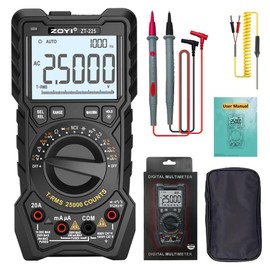 ZOYI ZT-225 Digital Multimeter, 25000 Counts, True RMS, Auto Range, Square Wave Output, AC/DC Voltage Tester 1000V 20A Ampmeter Temperature, NCV, CAT IV, Backlight multi meter