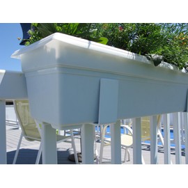 MIDE Products 1.5-FBH-WHT Slip-on Flower Box Holders, White, Pair