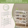 ROMGUAR CRAFT 2 Tier Bamboo Shoe Rack for Closet Free