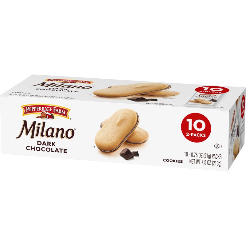 Pepperidge Farm Milano Cookies, Dark Chocolate, 10 Packs, 2 Cookies