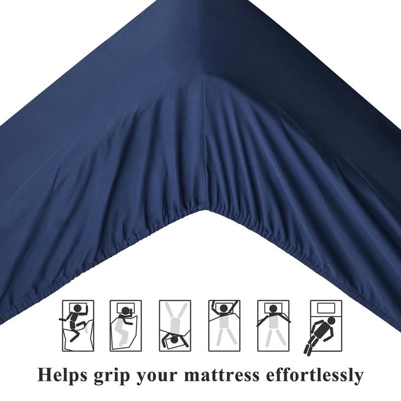 Aisbo King Size Fitted Sheet Navy Blue - Extra Deep