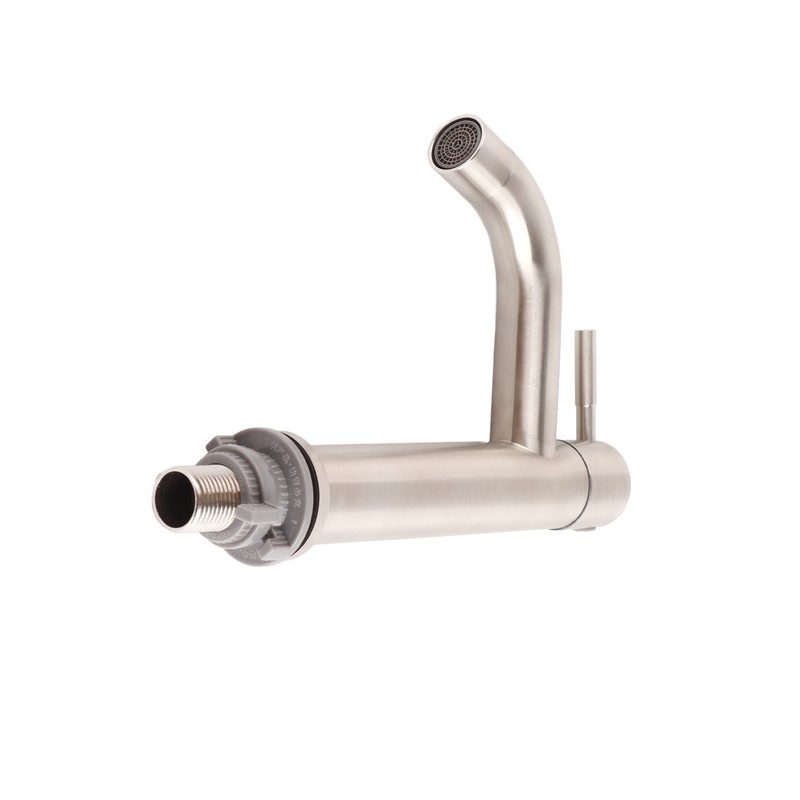 Stainless Steel Brushed Surface Basin Water Faucet Bathroom Single Cold