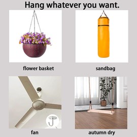 CLSSLVVBN 10pcs/Set Stainless Steel Eye Plate and Hook Set for Hanging Hook and Eye Fastenings for Clothes Black Ring Rope Bracket, 60mm