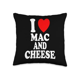 I Heart (Love) Mac And Cheese Designs I Heart (Love) Mac and Cheese Favorite Food Lunch Dinner Throw Pillow, 16x16, Multicolor