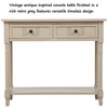P PURLOVE Sofa Table with Drawers Entryway Table Wood Console