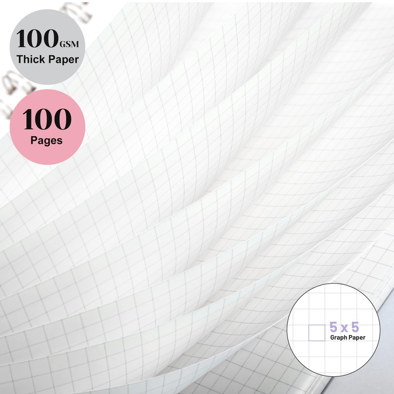 Yoment Graph Paper Notebook Spiral Notebook 8.5 x 11 A4