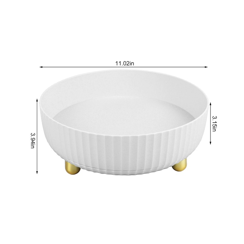Rotatable Storage Tray Plastic Large Capacity Rotating Organizer Tray Desktop