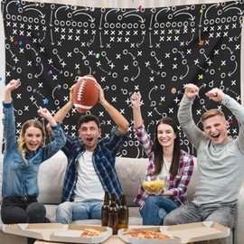 FVEOCR 4 Pack Football Party Tablecloths Football Sports Theme Party Table Covers Football Themed Party Decorations for Rectangle Tables Football Theme Birthday Party Supplies 51 X 86IN