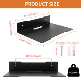 VinBee Projector Shelf, Wall Mount Floating Shelf Projector Stand Rack Holder Floating Shelf for Projector Mount Shelf Router Shelf Storage Box Modem Cable Shelf