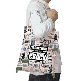 JYTAPP Chiropractic Gifts Funny Chiropractor Canvas Tote Bag I'm No Here for The Crack Chiropractic Themed Orthopedic Gifts