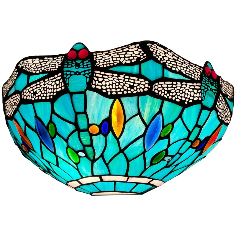Capulina Tiffany Wall Sconces 12 Inches Wide 2-Light Vintage Sea