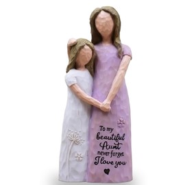 AcowSpt Aunt Birthday Gift, Aunts Gifts, Best Aunt Ever Gifts, Auntie Gift Ideas, Sculpted Hand-Painted Figurine(Purple)