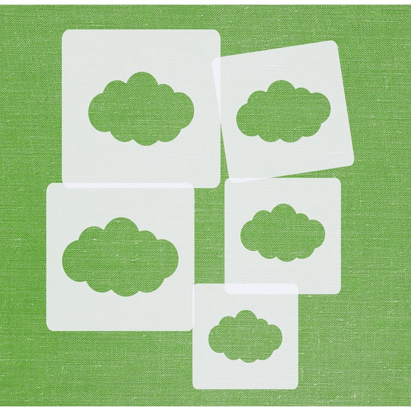 Stencil Set ● 5 Individual Clouds ● 6 cm, 7
