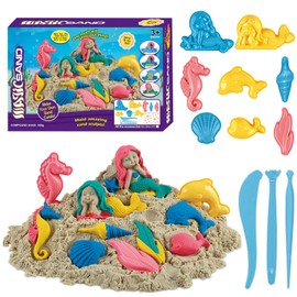 BETURETOP Play Sand Art Kit for Kids, DIY Sensory Sand Play Set with Magic Color Sand, Unicorn Rainbow Molds and Tools, Beach Sand Craft Sensory Toys Unicorn Gifts for Girls Toddler Ages 3 4 5 6 7 8