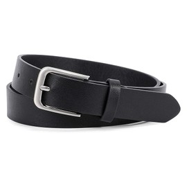 Women Casual Leather Belt for Jeans, Fashion Ladies Waist Dress Belt M, Black