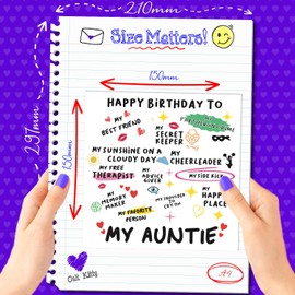 Cult Kitty Auntie Gifts - Auntie Birthday Card - Blank Inside with Matching Envelope - 15 x 15 cm - Perfect Auntie Birthday Gifts - Cute Design for Your Special Aunt
