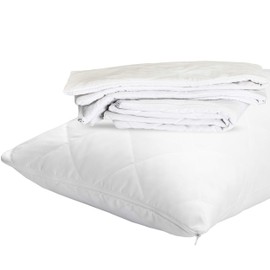 RED COMFORTS Pillow Protector 4 Pack Quilted Microfiber Covers - Ultra Soft and Breathable Zippered Enclosure 50x75cm - White