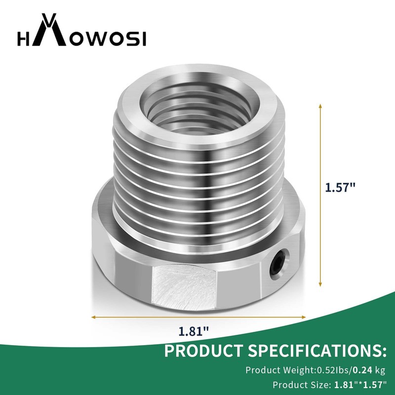 HAowosi Lathe Headstock Spindle Adapter,Converts 1"x8 TPI to 1-1/2-8 TPI