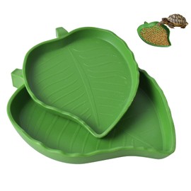 Vesaneae Pack of 2 Leaf Feeding Bowls Reptile Bowl Food, Water Bowl and Feeding Bowl for Reptiles, Land Turtles Accessories for Tortoise Corn Snake