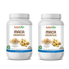 Maca Orgnica 180 Cpsulas (2 Frascos de 90 Cpsulas Vegetales de 500 mg MACA)  SuperVida Nutrition - Suplementos 100 Naturales                          