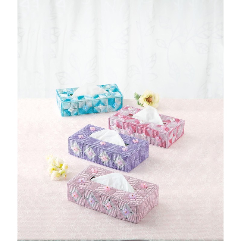 Panami TC-105 Metallic Yarn Glitter Flower Tissue Cover Color Pink