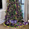 Fzbali Mardi Gras Mask Christmas Tree Skirt, 48 Inches Lace-up