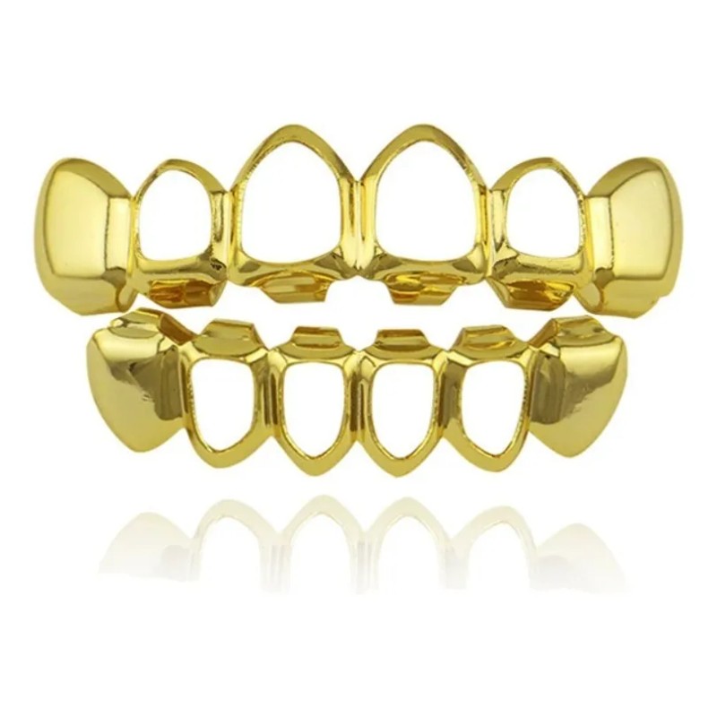Grills Chapadas Cobre Lado Hueco Macizo Grillz